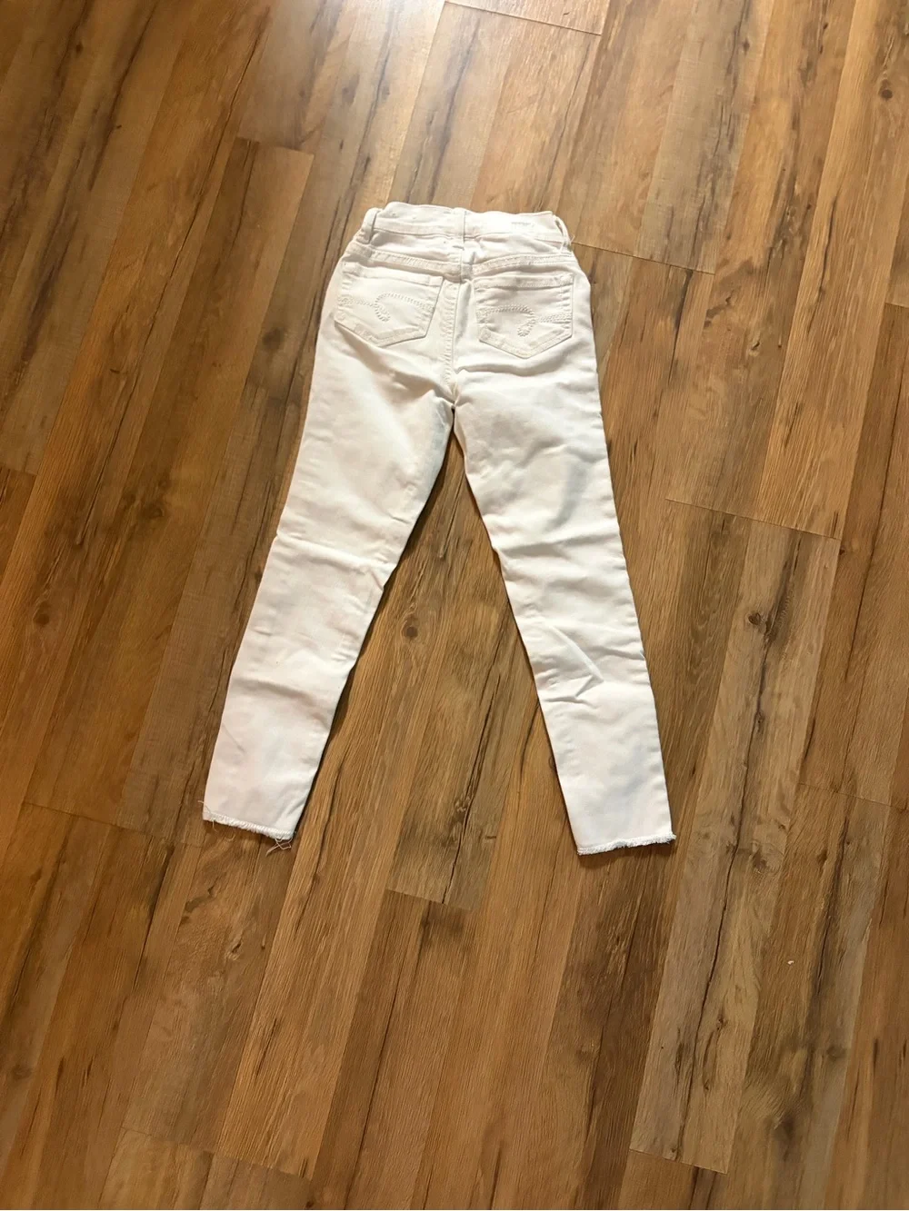 Justice White Button-Fly Slim Jeans for Kids